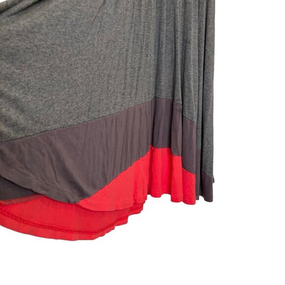 BODEN Napoli Elastic Waist Gray Red Scoop Neck Pleated Flare Dress Size 10L - Picture 5 of 13